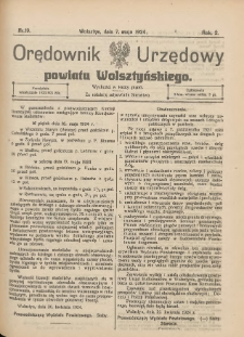 Orędownik Urzędowy Powiatu Wolsztyńskiego: za redakcję odpowiada Starostwo 1924.05.07 R.2 Nr19