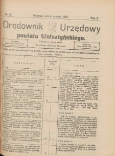 Orędownik Urzędowy Powiatu Wolsztyńskiego: za redakcję odpowiada Starostwo 1924.06.04 R.2 Nr23