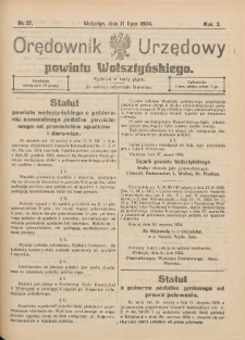 Orędownik Urzędowy Powiatu Wolsztyńskiego: za redakcję odpowiada Starostwo 1924.07.11 R.2 Nr27