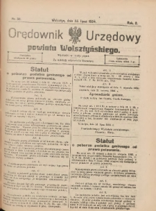 Orędownik Urzędowy Powiatu Wolsztyńskiego: za redakcję odpowiada Starostwo 1924.07.25 R.2 Nr30