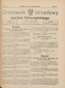 Orędownik Urzędowy Powiatu Wolsztyńskiego: za redakcję odpowiada Starostwo 1924.08.18 R.2 Nr37