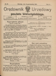 Orędownik Urzędowy Powiatu Wolsztyńskiego: za redakcję odpowiada Starostwo 1924.10.31 R.2 Nr48