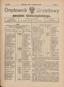 Orędownik Urzędowy Powiatu Wolsztyńskiego: za redakcję odpowiada Starostwo 1924.11.07 R.2 Nr49