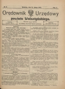 Orędownik Urzędowy Powiatu Wolsztyńskiego: za redakcję odpowiada Starostwo 1925.02.10 R.3 Nr6