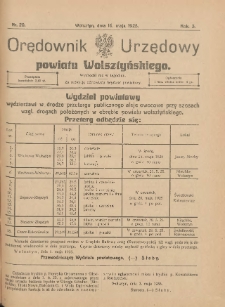 Orędownik Urzędowy Powiatu Wolsztyńskiego: za redakcję odpowiada Starostwo 1925.05.16 R.3 Nr20