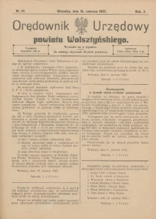 Orędownik Urzędowy Powiatu Wolsztyńskiego: za redakcję odpowiada Starostwo 1925.06.16 R.3 Nr24