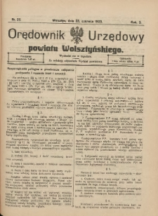 Orędownik Urzędowy Powiatu Wolsztyńskiego: za redakcję odpowiada Starostwo 1925.06.23 R.3 Nr25
