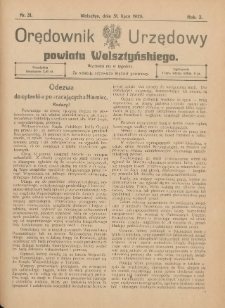 Orędownik Urzędowy Powiatu Wolsztyńskiego: za redakcję odpowiada Starostwo 1925.07.31 R.3 Nr31