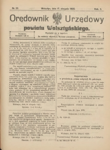 Orędownik Urzędowy Powiatu Wolsztyńskiego: za redakcję odpowiada Starostwo 1925.08.17 R.3 Nr33