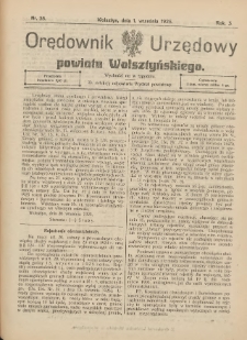 Orędownik Urzędowy Powiatu Wolsztyńskiego: za redakcję odpowiada Starostwo 1925.09.01 R.3 Nr35