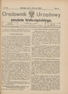 Orędownik Urzędowy Powiatu Wolsztyńskiego: za redakcję odpowiada Starostwo 1925.11.07 R.3 Nr45
