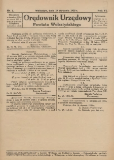 Orędownik Urzędowy Powiatu Wolsztyńskiego 1935.01.19 R.6 Nr3