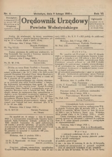 Orędownik Urzędowy Powiatu Wolsztyńskiego 1935.02.09 R.6 Nr6