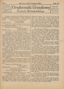 Orędownik Urzędowy Powiatu Wolsztyńskiego 1935.02.23 R.6 Nr8