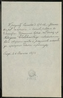 [Zawiadomienie Inc.:] " W przyszły czwartek d. 27 b. mca, o godzinie 10 i pół bez opóźnienia, w kościele polskim ..."