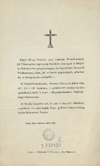 [Zaproszenie Inc.:] " Księża Missyi Polskiej przy kościele Wniebowzięcia ..."