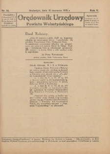 Orędownik Urzędowy Powiatu Wolsztyńskiego 1935.06.15 R.5 Nr24
