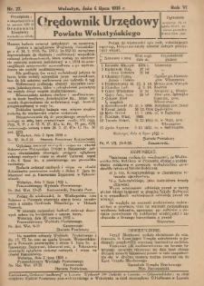 Orędownik Urzędowy Powiatu Wolsztyńskiego 1935.07.06 R.6 Nr27