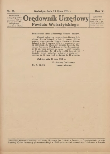 Orędownik Urzędowy Powiatu Wolsztyńskiego 1935.07.13 R.5 Nr28