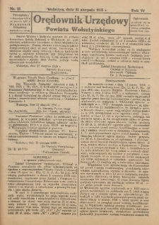 Orędownik Urzędowy Powiatu Wolsztyńskiego 1935.08.31 R.5 Nr35