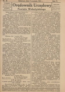 Orędownik Urzędowy Powiatu Wolsztyńskiego 1935.09.07 R.5 Nr36