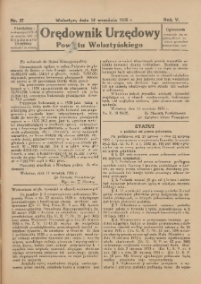 Orędownik Urzędowy Powiatu Wolsztyńskiego 1935.09.14 R.5 Nr37