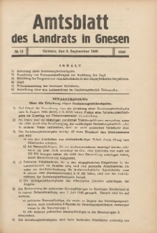 Amtsblatt des Landrats in Gnesen 1940.09.09 Nr11