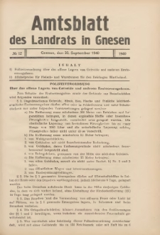 Amtsblatt des Landrats in Gnesen 1940.09.20 Nr12