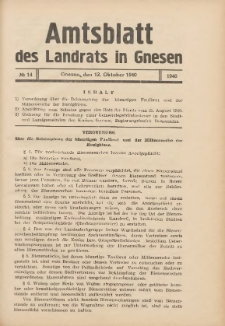 Amtsblatt des Landrats in Gnesen 1940.10.12 Nr14
