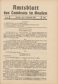 Amtsblatt des Landrats in Gnesen 1940.11.01 Nr16