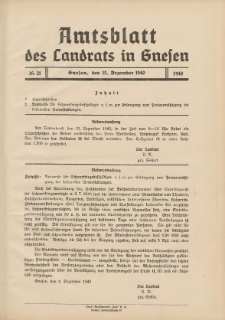 Amtsblatt des Landrats in Gnesen 1940.12.15 Nr21