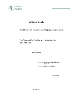 "Efekt śmierci" na rynku sztuki i jego determinanty