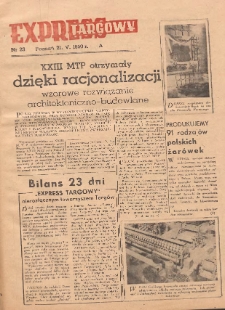 Express Targowy: Bezpłatny dodatek "Expressu Poznańskiego" 1950.05.21 Nr 23