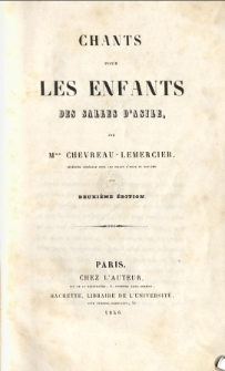 Chants pour les enfants des salles d'asile