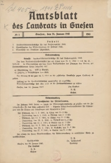 Amtsblatt des Landrats in Gnesen 1941.01.31 Nr1