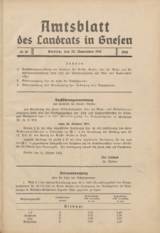 Amtsblatt des Landrats in Gnesen 1941.11.25 Nr10