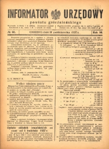 Informator Urzędowy Powiatu Gnieźnieńskiego 1937.10.20 R.86 Nr66