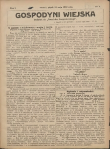 Gospodyni Wiejska: dodatek do „Poradnika Gospodarskiego” 1916.05.19 R.1 Nr8