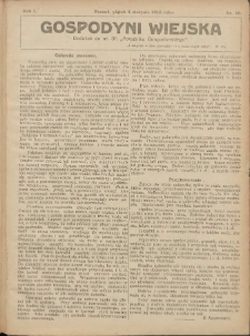 Gospodyni Wiejska: dodatek do nr.31. „Poradnika Gospodarskiego” 1916.08.04 R.1 Nr19