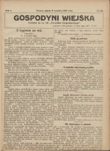 Gospodyni Wiejska: dodatek do nr.36. „Poradnika Gospodarskiego” 1916.09.08 R.1 Nr24