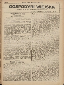 Gospodyni Wiejska: dodatek do nr.37. „Poradnika Gospodarskiego” 1916.09.15 R.1 Nr25