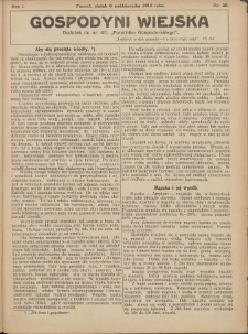 Gospodyni Wiejska: dodatek do nr.40 „Poradnika Gospodarskiego” 1916.10.06 R.1 Nr28