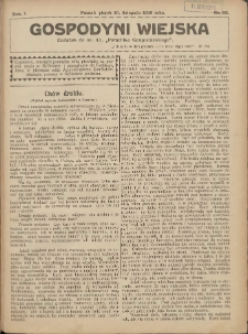 Gospodyni Wiejska: dodatek do nr.45. „Poradnika Gospodarskiego” 1916.11.10 R.1 Nr33