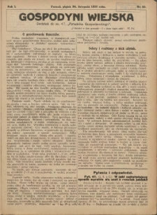 Gospodyni Wiejska: dodatek do nr.47 „Poradnika Gospodarskiego” 1916.11.24 R.1 Nr35