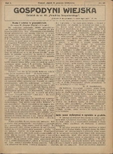 Gospodyni Wiejska: dodatek do nr.49. „Poradnika Gospodarskiego” 1916.12.08 R.1 Nr37