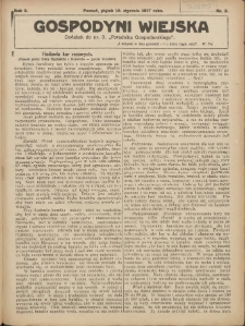 Gospodyni Wiejska: dodatek do nr.3. „Poradnika Gospodarskiego” 1917.01.19 R.2 Nr3