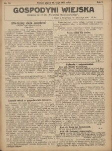 Gospodyni Wiejska: dodatek do nr.19. „Poradnika Gospodarskiego” 1917.05.11 R.2 Nr19