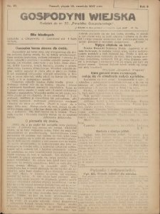 Gospodyni Wiejska: dodatek do nr.37. „Poradnika Gospodarskiego” 1917.09.14 R.2 Nr37