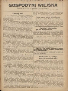 Gospodyni Wiejska: dodatek do nr.38. „Poradnika Gospodarskiego” 1917.09.21 R.2 Nr38.