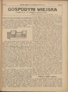 Gospodyni Wiejska: dodatek do nr.42. „Poradnika Gospodarskiego” 1917.10.26 R.2 Nr43